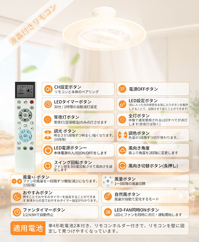 シーリングファンライト 14畳 led 調光調色 ファン付きシーリング