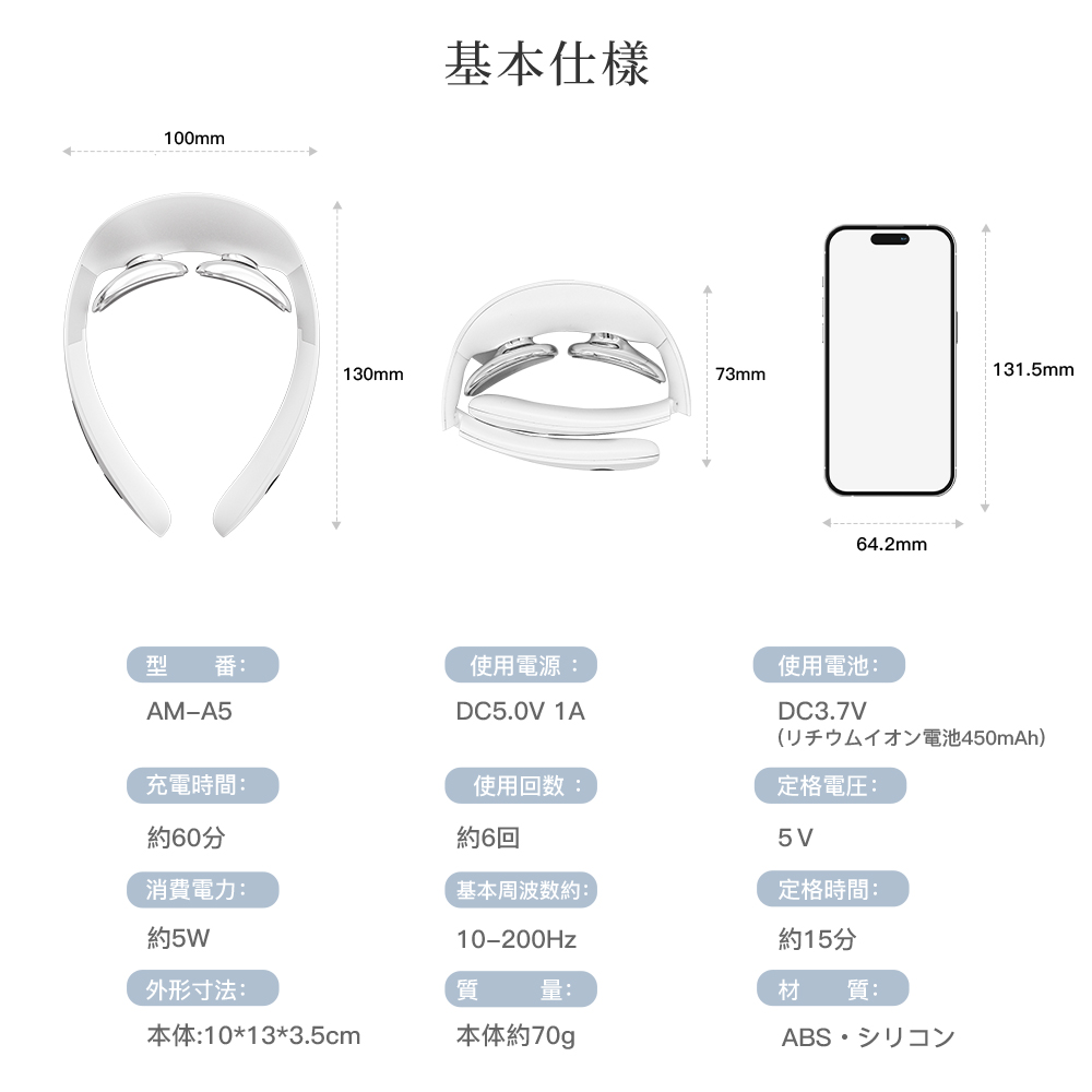 最新世代 ネックマッサージャー 小型 首マッサージャー ミニ USB充電式