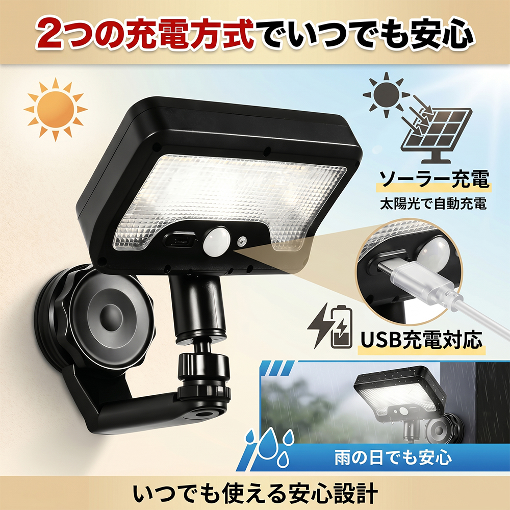 ソーラーライト 屋外 600円OFF 人感センサー 配線しない 工事不要
