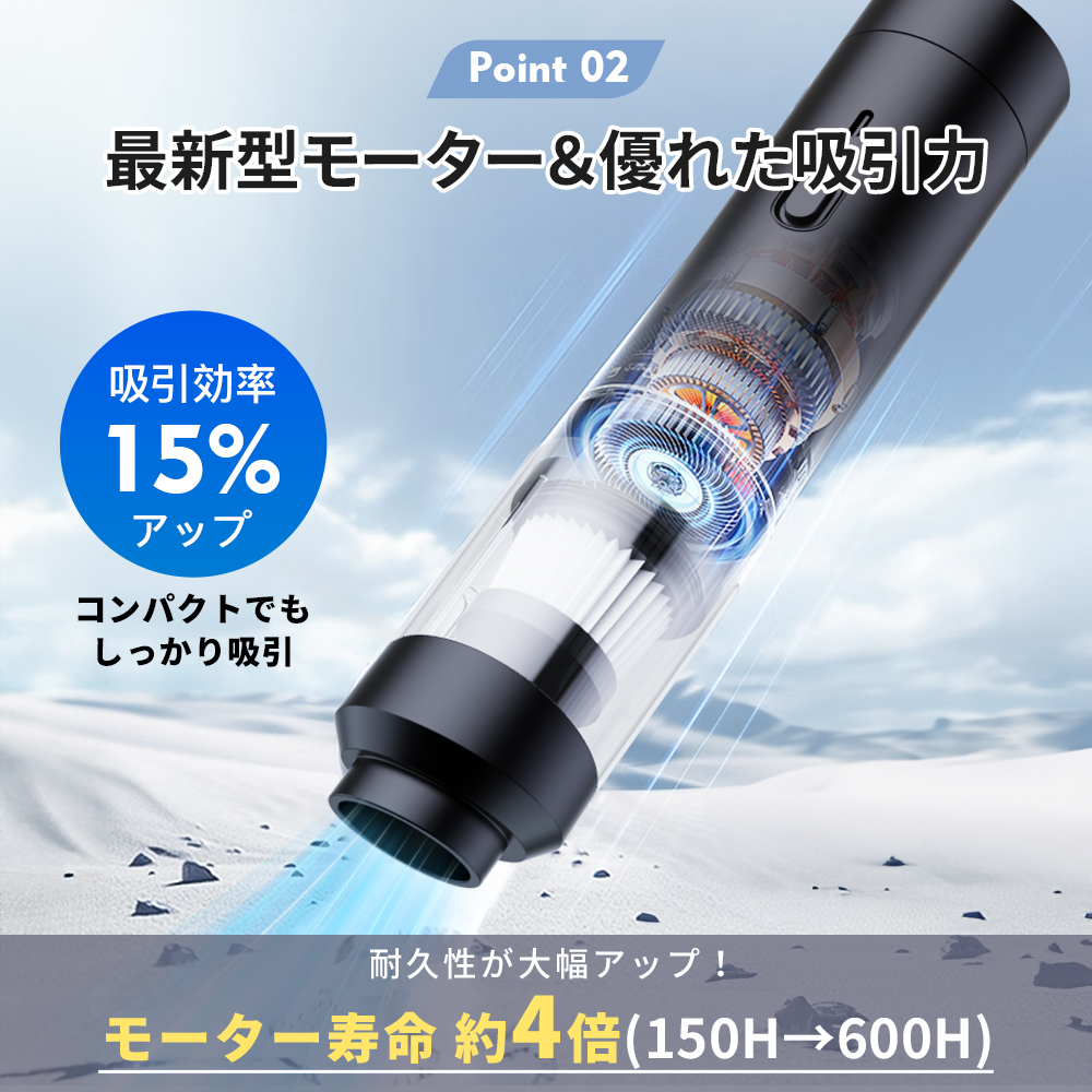 2026年 掃除機 コードレス 真の超強力吸引 最軽量 ハンディー クリーナー ハンディクリーナー【2026新モデル】コードレス 車載掃除機 強力吸引