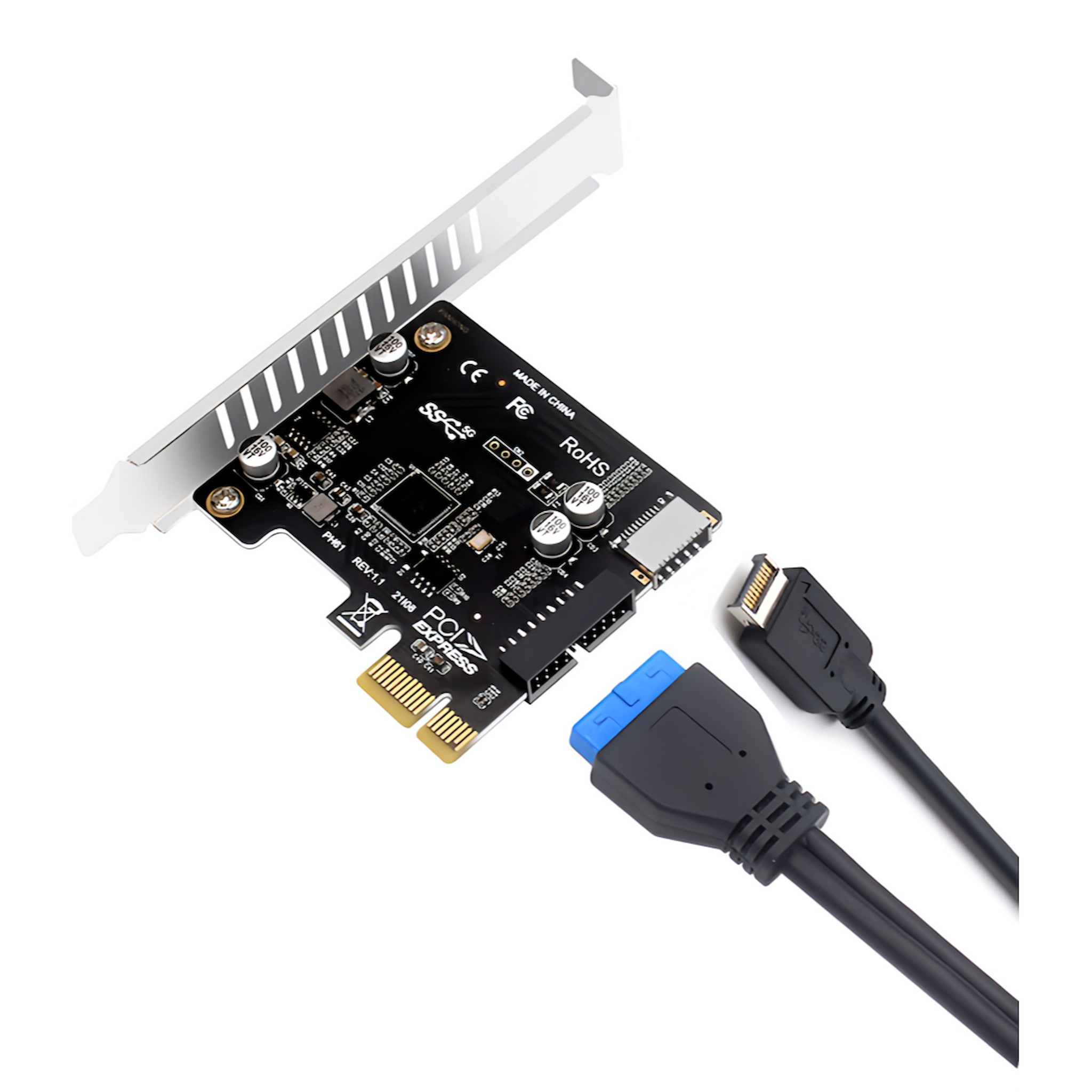 PCIE 増設カード USB3.0 USB19pin USB20pin Type-E→C 関連画像2
