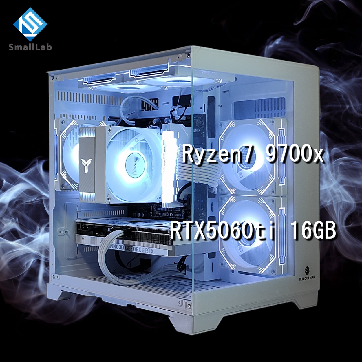 AMD Ryzen7 9700x ／ RTX5060ti 16GB ガラスコンパクト ゲーミングPC