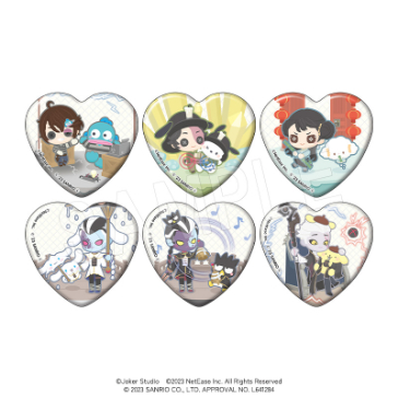 新品/公式】IdentityV 第五人格×サンリオキャラクターズ 第五人格 IdentityV 庭師 バレンタイン ハート缶バッジ