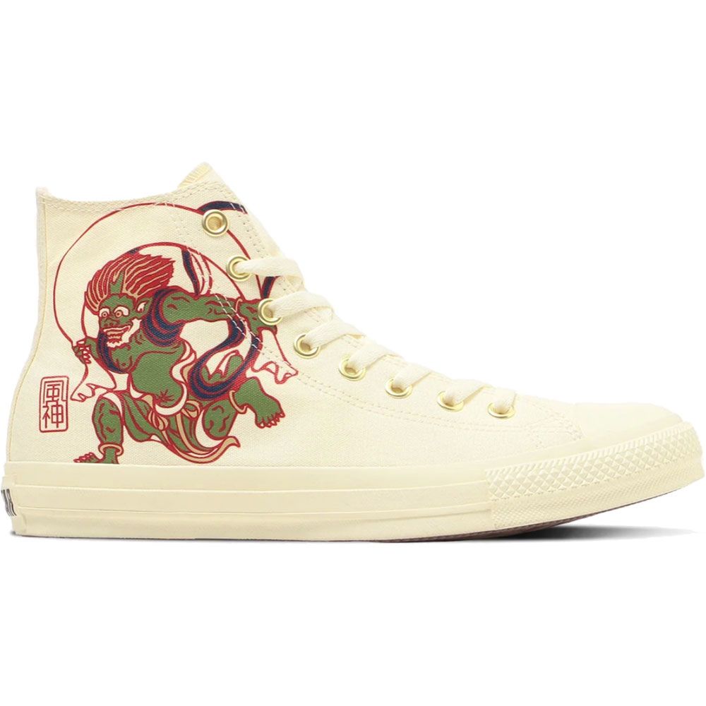 送料無料 スニーカー ハイカット メンズ レディース AW 秋冬 新作 秋新作 冬新作 人気 流行 定番 2025 コンバース CONVERSE 31316661 31316660 オールスター フウジンライジン ハイ 風神 雷神 キャンバススニーカー オフホワイト 白 ブラック 黒 靴 CONVERSE（コンバース） ハイカット スニーカー レディース