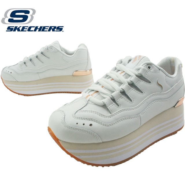 レゼント スケッチャーズ Skechers スニーカー レディース ハイライズ ハイエナジー ローカット 厚底 ホワイト 白 シューマートワールド 通販