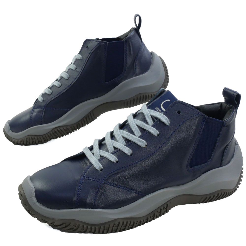 送料無料 スニーカー メンズ AW 秋冬 新作 秋新作 冬新作 人気 流行 定番 2026 スピングル SPINGLE SP-1909 厚底 ミッドカット 軽量 サイドゴア メイドインジャパン レザースニーカー 日本製 ブラック 黒 アイボリー ネイビー 靴 SPINGLE（スピングル） 厚底 スニーカー メンズ ミッドカット 軽量