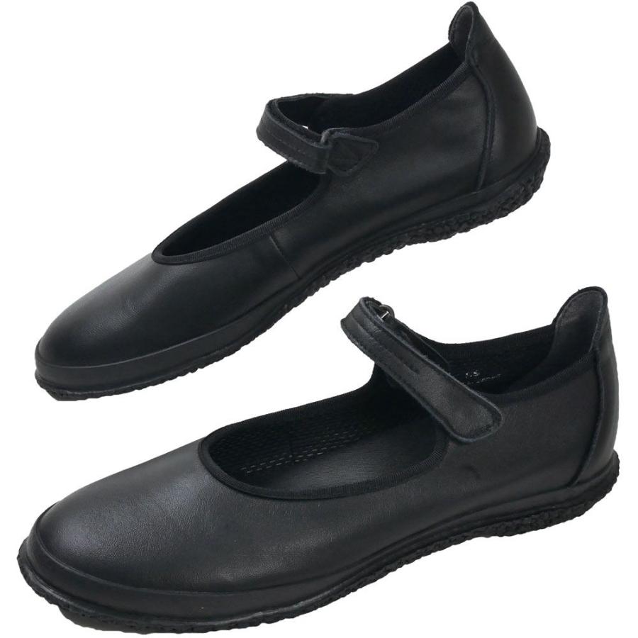 スピングルムーブ 靴 レディース ワンストラップシューズ フラットシューズ メリージェーン ローカット ローヒール ベルクロ SPM-1812 ブラック 黒 白