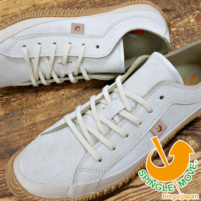 送料無料 メンズ SS 春夏 新作 春新作 夏新作 スニーカー ローカット 人気 流行 定番 2023 SPINGLE MOVE SPM-115 スピングルムーブ カジュアルシューズ クラッキングレザー ホワイト/ベージュ 本革 メイドインジャパン 日本製 靴 i07a-spm-115-1.jpg