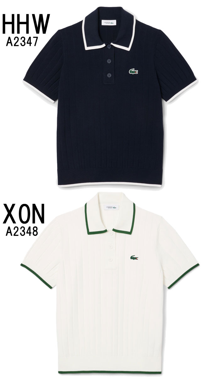 ラコステ ポロシャツ トップス 半袖 コットン ゴルフウエア 日本製 レディース 40サイズ ミント LACOSTE LACOSTE ラコステ ゴルフ ウェア メンズ オーバルロゴワッペン