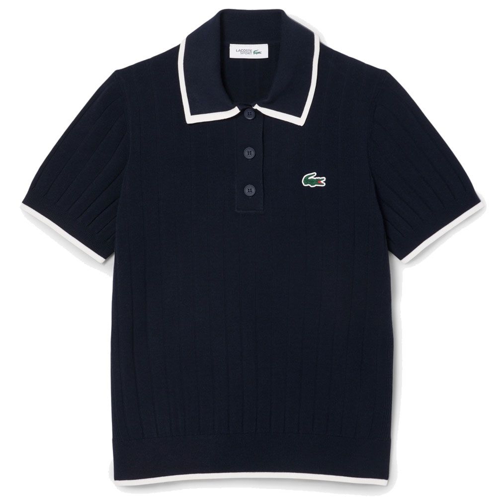 LACOSTE ラコステ トップス レディース エッジ配色ゴルフニット