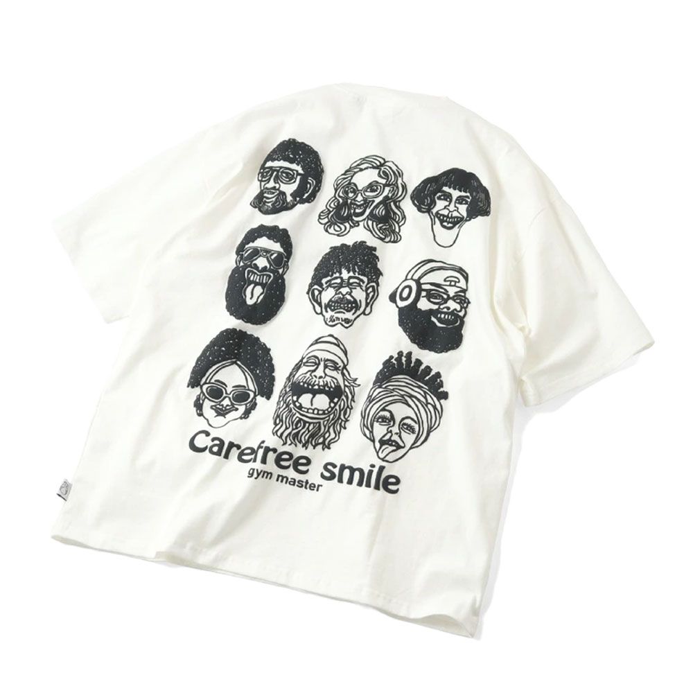 ジムマスター Tシャツ メンズ 7.4oz ケアフリー スマイル ビッグTee 半袖 レディース ティーシャツ トップス アパレル G521796 01 白 04 チャコール 05 ウェア
