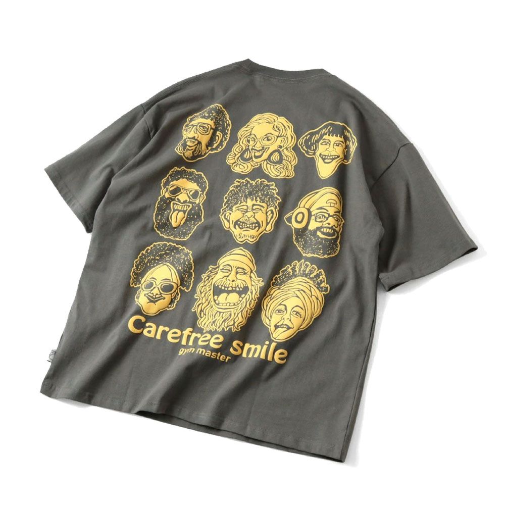 ジムマスター Tシャツ メンズ 7.4oz ケアフリー スマイル ビッグTee 半袖 レディース ティーシャツ トップス アパレル G521796 01 白 04 チャコール 05 ウェア