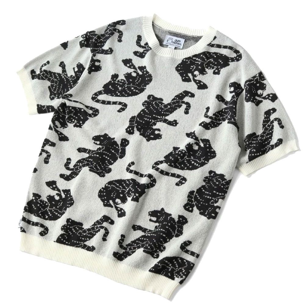 ジムマスター サマーニット メンズ ジャーガードニットトラ柄Tee 半袖 レディース トップス アパレル クルーネック サマーセーター G521740 01 05 34 59 服 ジムマスター サマーニット メンズ ジャーガードニットトラ柄Tee