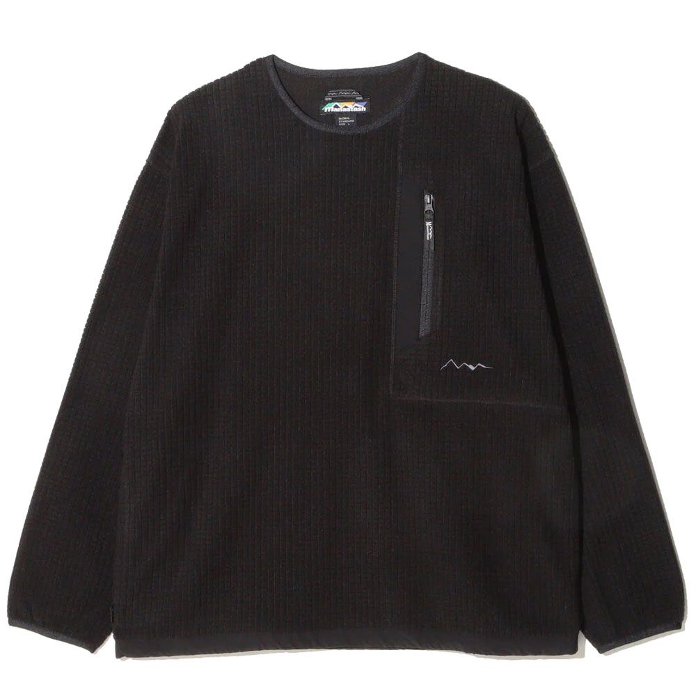 送料無料 長袖 メンズ AW 秋冬 新作 秋新作 冬新作 人気 流行 定番 2026 マナスタッシュ MANASTASH 792-5230001 010 020 トップス グリッド フリース クルー プルオーバー 防寒 アウトドア アパレル 保温 丸首 リラックスフィット ウェア ブラック 黒 グレー 服 MANASTASH（マナスタッシュ） トップス メンズ グリッド フリース