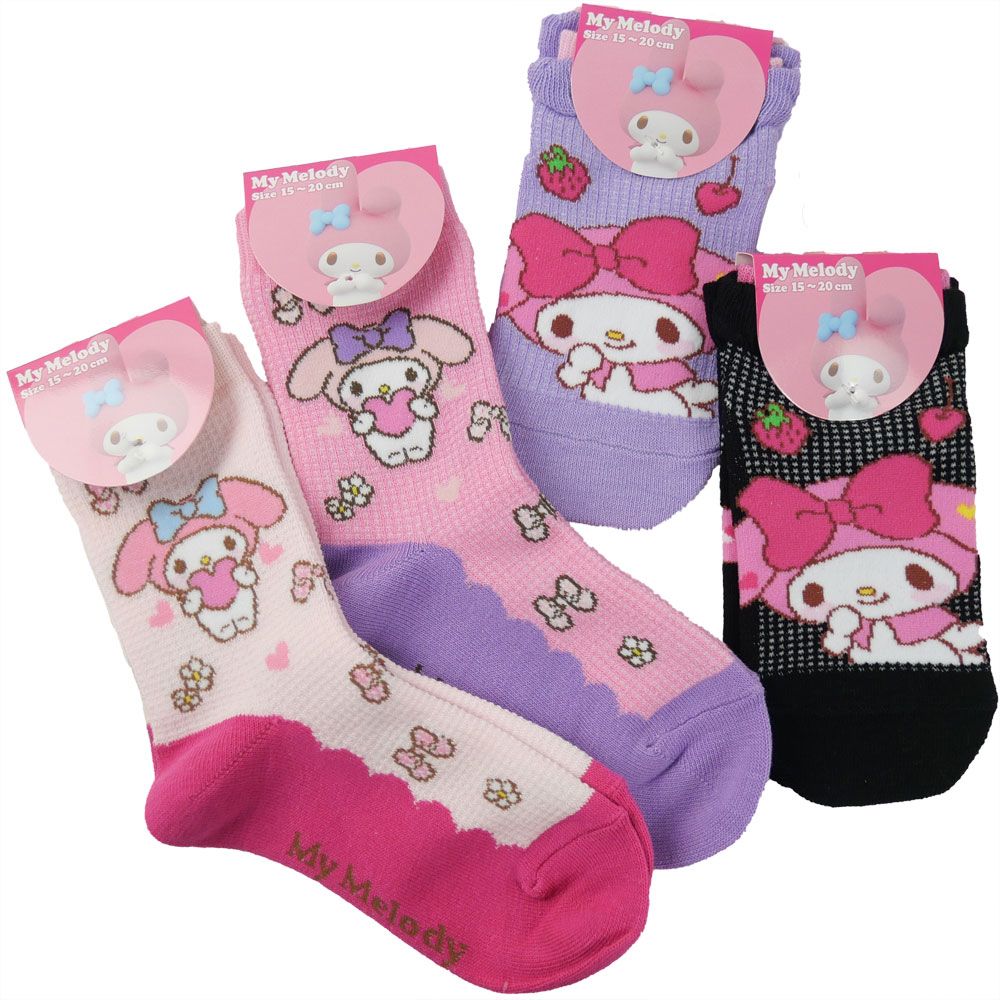 sanrio（サンリオ） 靴下 キッズ 女の子 3足セット ジュニア ランダム