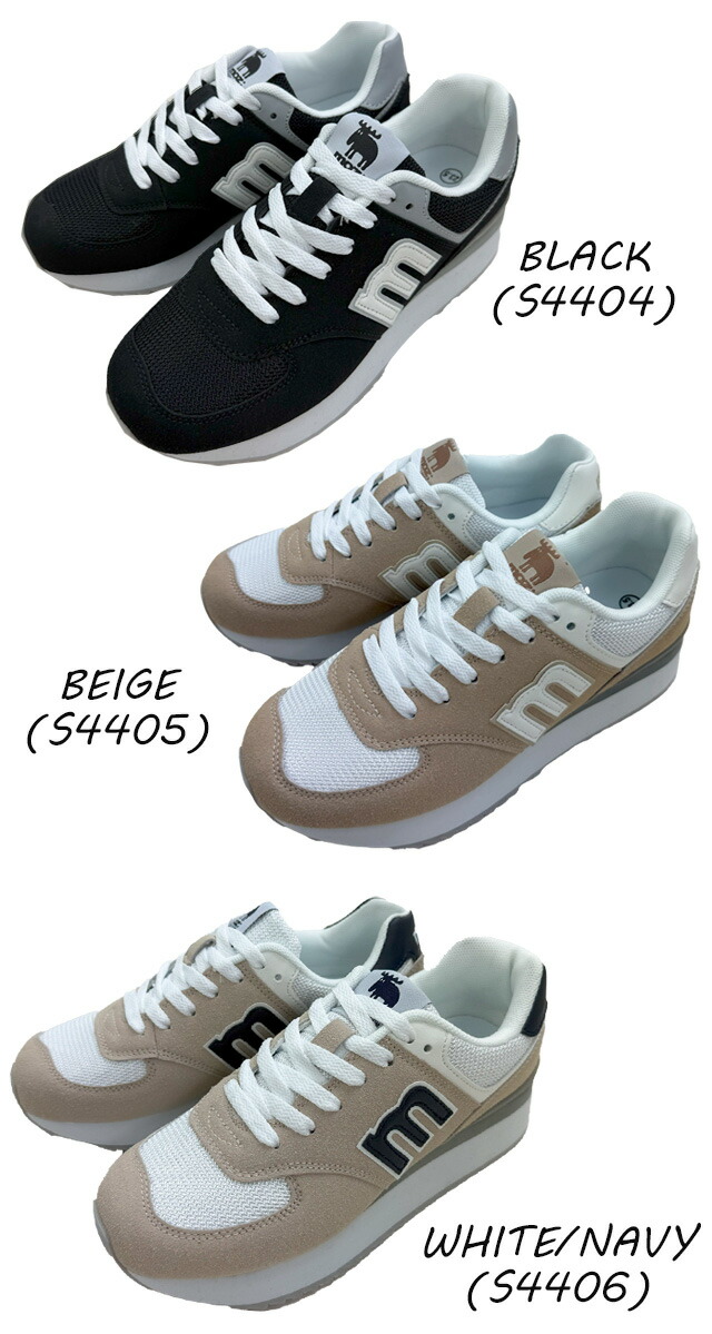 moz（モズ） 厚底 スニーカー レディース ローカット 軽量 MZ-4267 紐