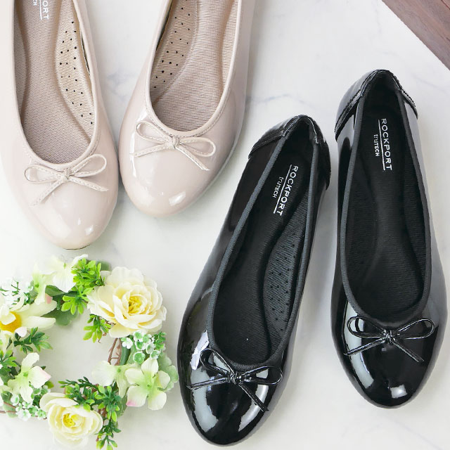 【45様用】ロックポート☆パンプス レザー☆24.5㎝☆黒 ブラック☆ ROCKPORT ロックポート レディース バレエシューズ リーガン