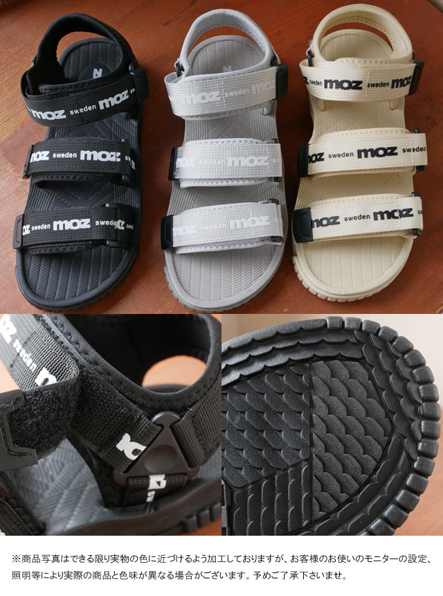 moz ブラック スポーツサンダル LL moz 爆買 モズ MOZ レディース サンダル スポーツサンダル 3本