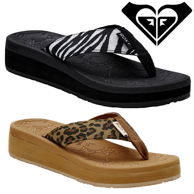 ⭐️新品⭐️  SLIPPER サンダル ゼブラ柄 アニマル スタッズ ROXY（ロキシー） 厚底 トングサンダル レディース CAILLAY アニマルズ