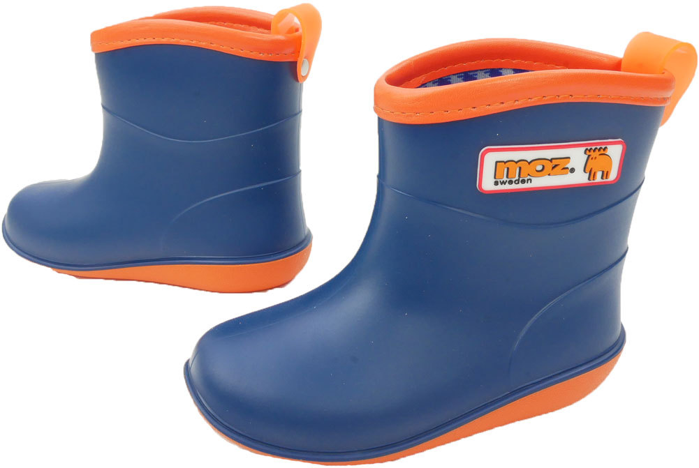 UGG 子供用 防水ブーツ 13サイズ ネイビー/オレンジ 爆買 モズ MOZ 男の子 女の子 子供靴 キッズ ジュニア レインブーツ