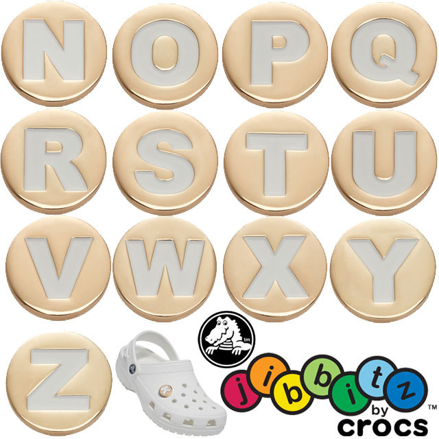 クロックス crocs ジビッツ Jibbitz ゴールドレター アクセサリー