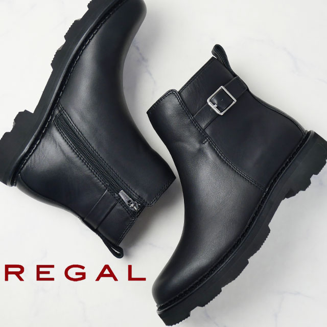 新品 リーガル ベルト 本革 サイドジップ ショートブーツ 黒 23 レザー 新品 リーガル ベルト 本革 サイドジップ ショートブーツ 黒 23 レザー