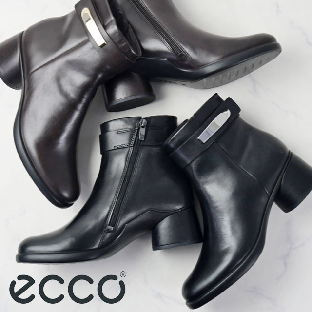 【ECCO】 エコー （24cm） ショートブーツ サイドジップ チャンキー ECCO】 エコー （24cm） ショートブーツ サイドジップ チャンキー