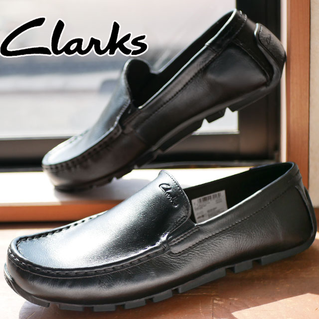 クラークス Clarks メンズ スリッポン オズウィック プレーン ローカット 本革レザーシューズ 26166684 ブラック 黒 靴  【当店限定販売】