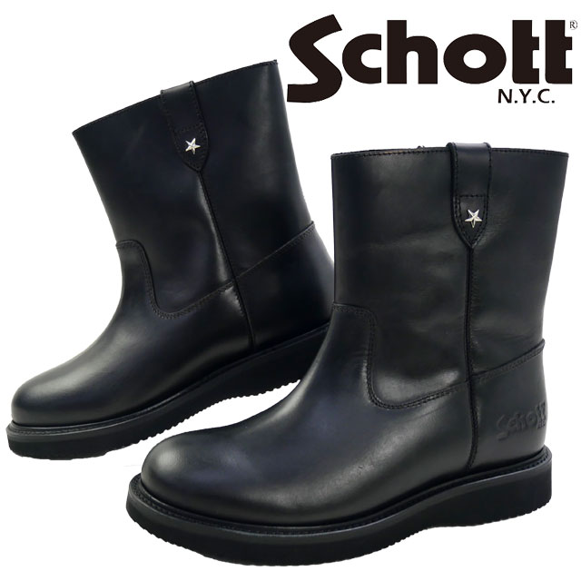 Schott N.Y.C（ショット） ペコスブーツ メンズ ウエリントンブーツ