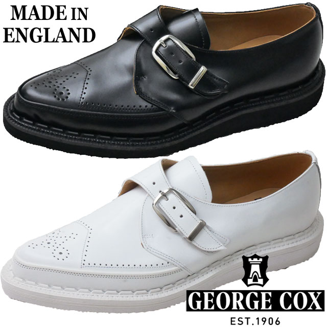 ジョージコックス メンズ 厚底 靴 レザーシューズ ストラマー モンク モンクストラップ 4200 040 ブラック 黒 031 ホワイト 白  イギリス製