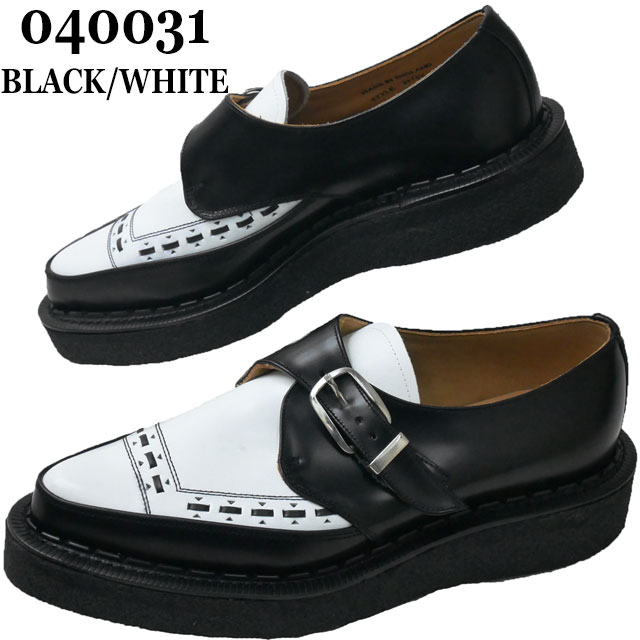ジョージコックス メンズ ラバーソール DIANO モンク 厚底 レザーシューズ 靴 3976V 040031 ブラック/ホワイト 白 040  ブラック 黒 イギリス製