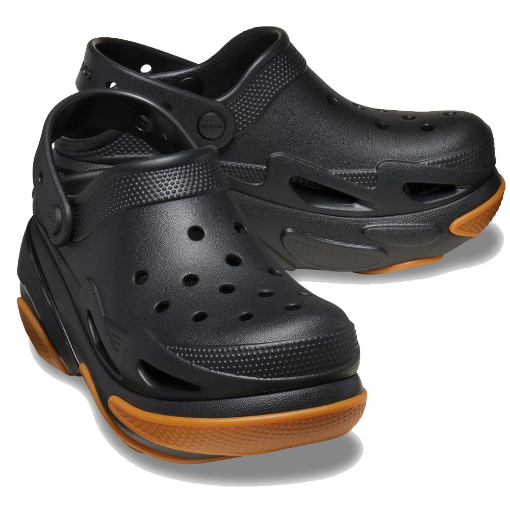 送料無料 シャワーサンダル プラットフォームサンダル レディース SS 春夏 新作 夏新作 秋新作 人気 流行 定番 2025 クロックス crocs 210061 0WS 6TW 厚底 クロッグサンダル バブル クラッシュクロッグ サボサンダル ブラック/ガム ピンククラッシュ 靴 crocs（クロックス） 厚底 クロッグサンダル レディース バブル