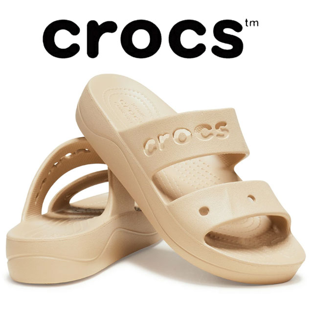 crocs ベージュ スライドサンダル*5 i50-s4369-1.jpg