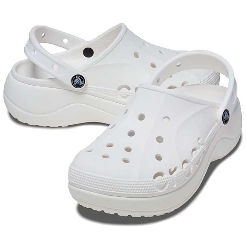 ★新品タグ付き★crocs ホワイト クロッグサンダル 厚底 crocs（クロックス） 厚底 クロッグサンダル レディース バヤ