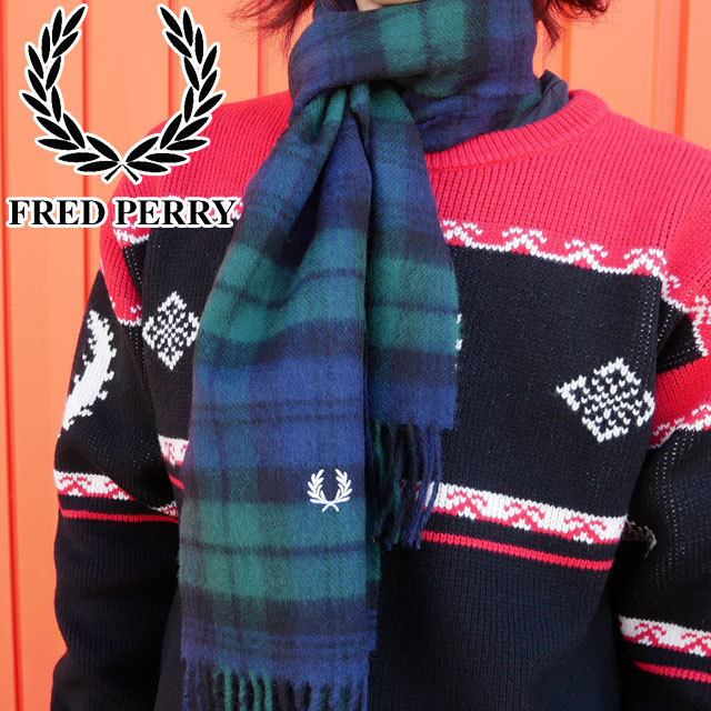 をあしらっ フレッドペリー FRED PERRY メンズ レディース マフラー ブラックウォッチ タータンスカーフ ニット ストール タータンチェック  アパレル 防寒 ワンサイズ C2113 シューマートワールド - 通販 - Pa オンライン - shineray.com.br