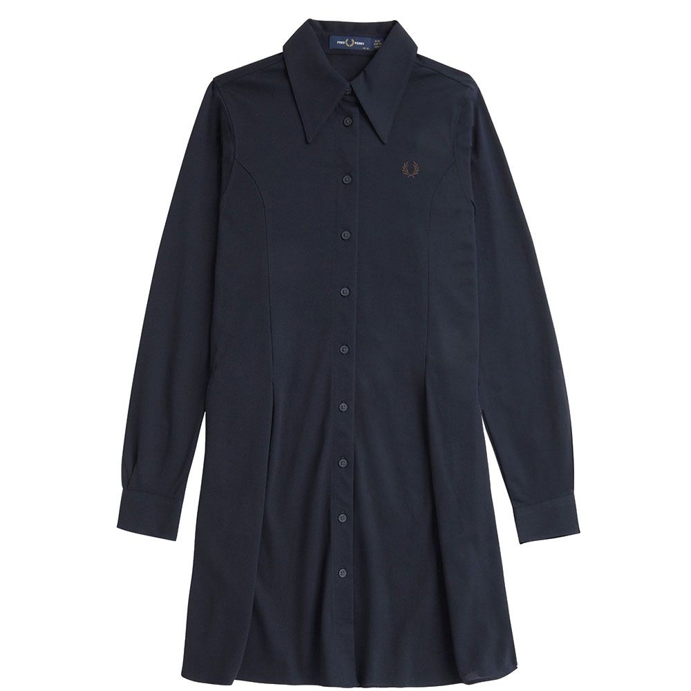 フレッドペリー FRED PERRY ワンピース ロングシャツ長袖 グレー フレッドペリー FRED PERRY ワンピース ロングシャツ長袖 グレー
