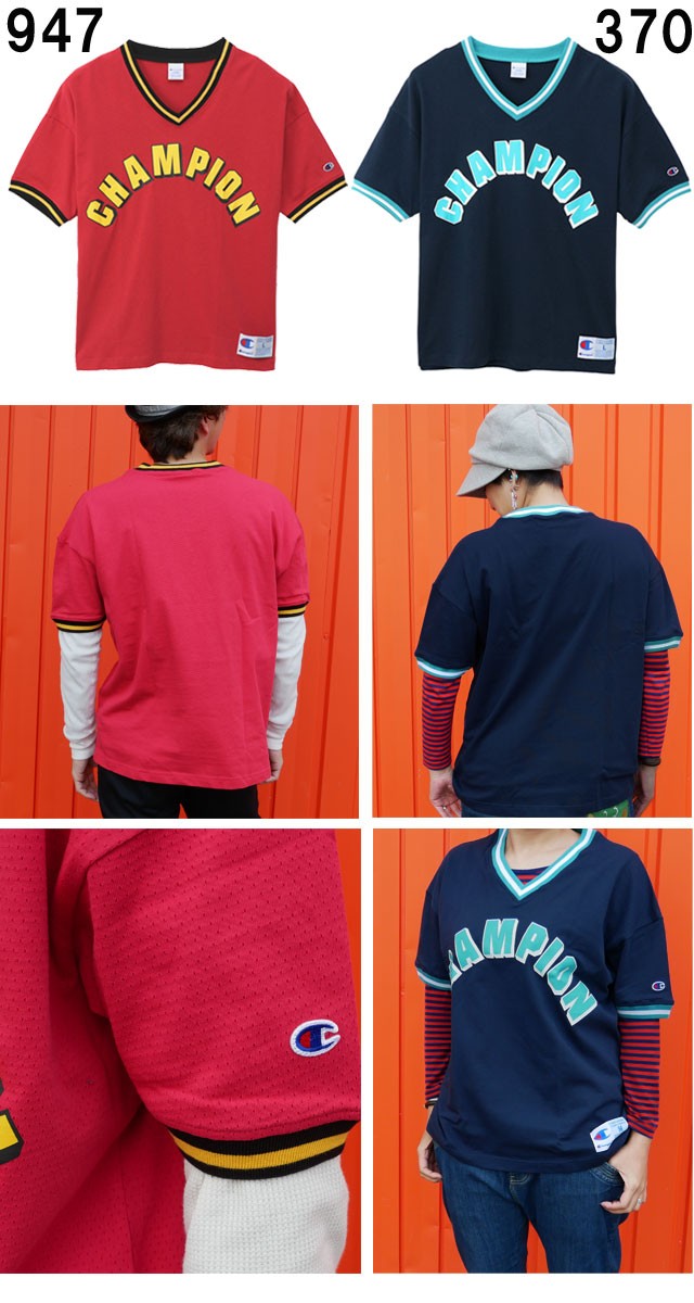 チャンピオン Champion VネックTシャツ メンズ レディース C3-P313 アクションスタイル トップス 半袖 半そで ショートスリーブ Champion チャンピオン VネックTシャツ メンズ レディース C3