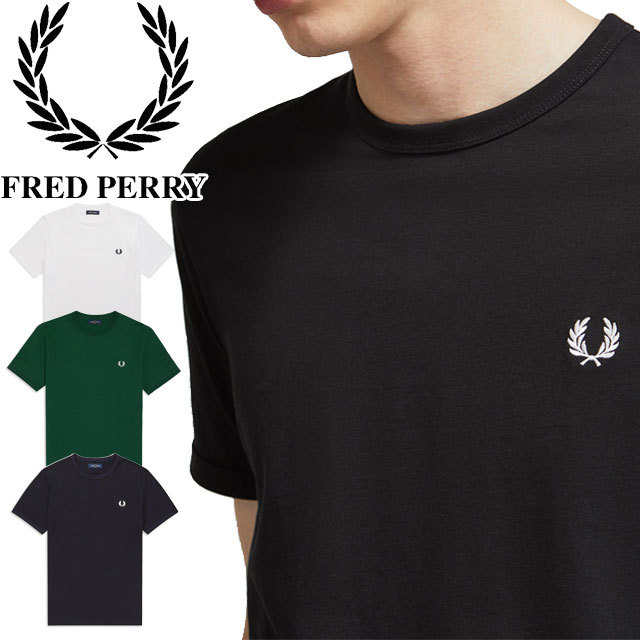 FRED PERRY 半袖 ロゴ Tシャツ 送関込 FRED PERRY フレッドペリー リンガーTシャツ メンズ M3519 半袖
