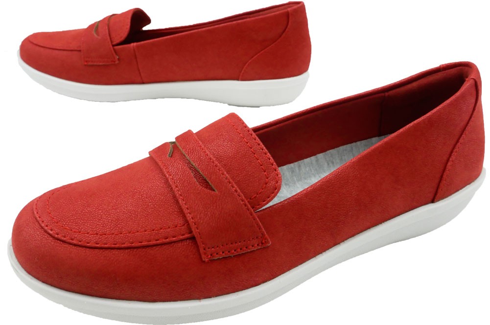 クラークス Clarks スリッポン フラットシューズ レディース 442g ローファー ぺたんこ靴 歩きやすい 痛くない 黒 ブラック ブルー オリーブ 赤 レッド 靴 シューマートワールド 通販 Paypayモール