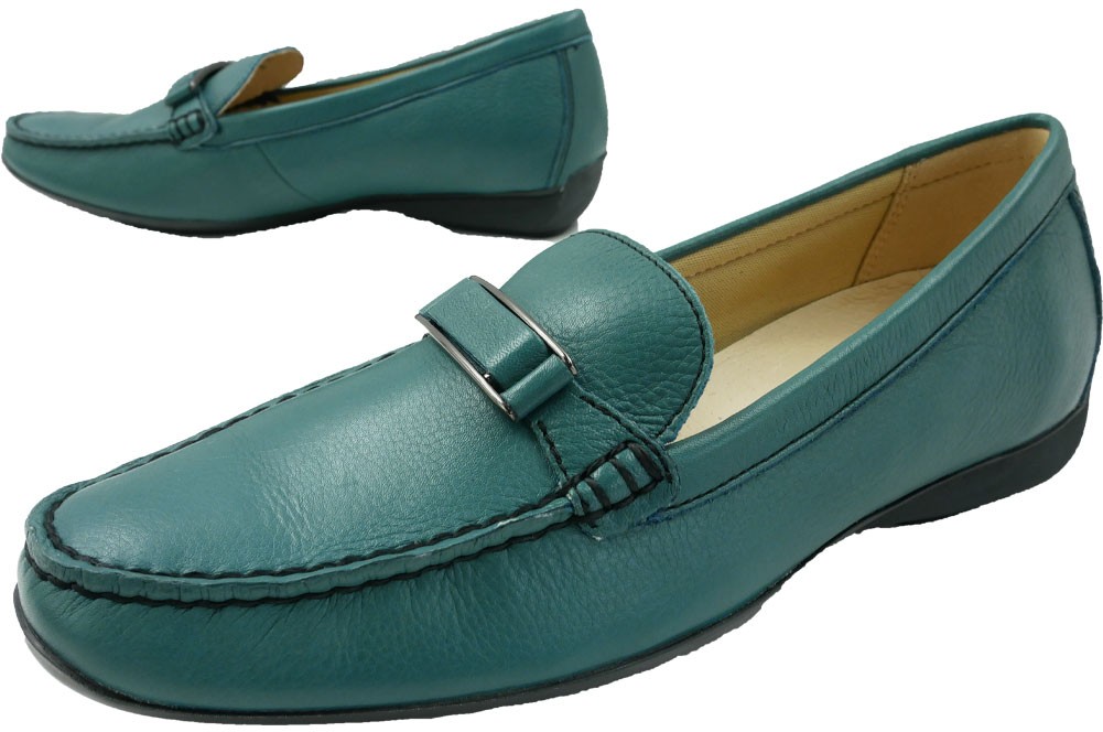 リーガル Regal モカシン スリッポン 革靴 レディース F72k フラットシューズ ドライビングシューズ ブルーグリーン ローヒール 靴 シューマートワールド 通販 Paypayモール