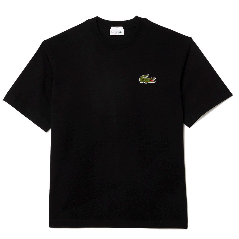 ラコステ Tシャツ メンズ TH2745 シェニールワニロゴルーズフィットティーシャツ レディース 半袖 丸首 ロゴ 刺繍 ワッペン キレイめ シンプル ワニ 鰐 白 LACOSTE ラコステ Tシャツ メンズ TH2745 シェニールワニロゴ