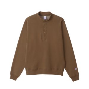 送料無料 メンズ レディース FW 秋冬 新作 2022 秋新作 冬新作 長袖 人気 流行 定番 Champion C5-W002 チャンピオン スウェットシャツ ハーフスナップ トレーナー 裏起毛 トップス 上着 ウェア 羽織 ハイネック アメカジ レトロ アパレル 服 アメリカ製 茶 灰 Champion（チャンピオン） スウェットシャツ メンズ レディース C5