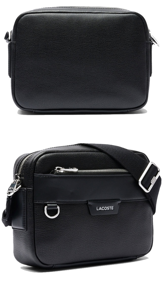 LACOSTE ブラック ボディバッグ　レザー　ブラック　ショルダーバック LACOSTE（ラコステ） ショルダーバッグ メンズ NH5048OI オシアン
