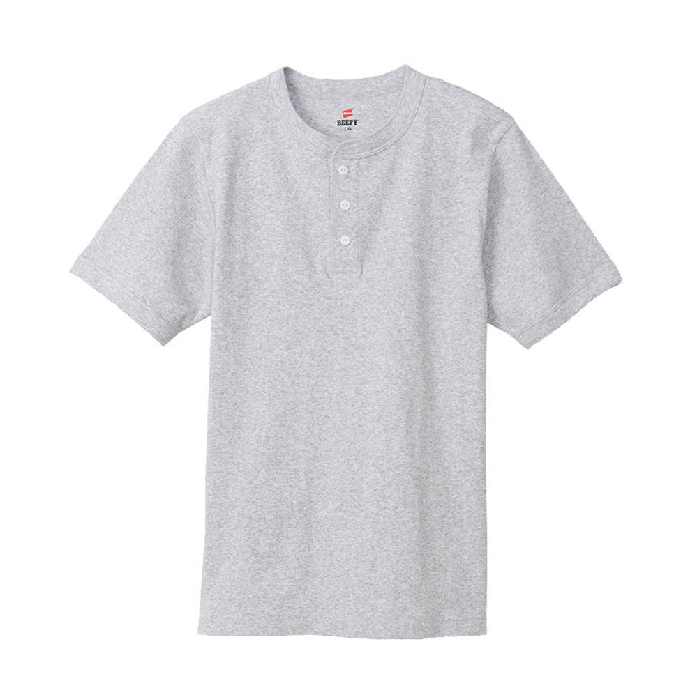 ヘインズ Hanes Tシャツ メンズ HM1-T103 ビーフィー-T リブヘンリーネックティーシ...