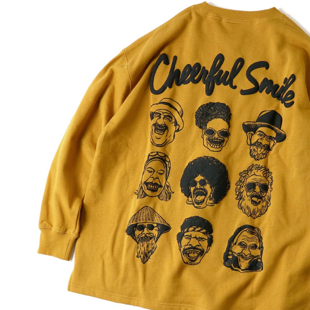 ジムマスター トップス メンズ G421704 10.3oz Cheerful SmileスウェットビッグTee トレーナー ロンT 厚手 レディース 長袖 笑顔 アパレル ウエア 服 白 からし