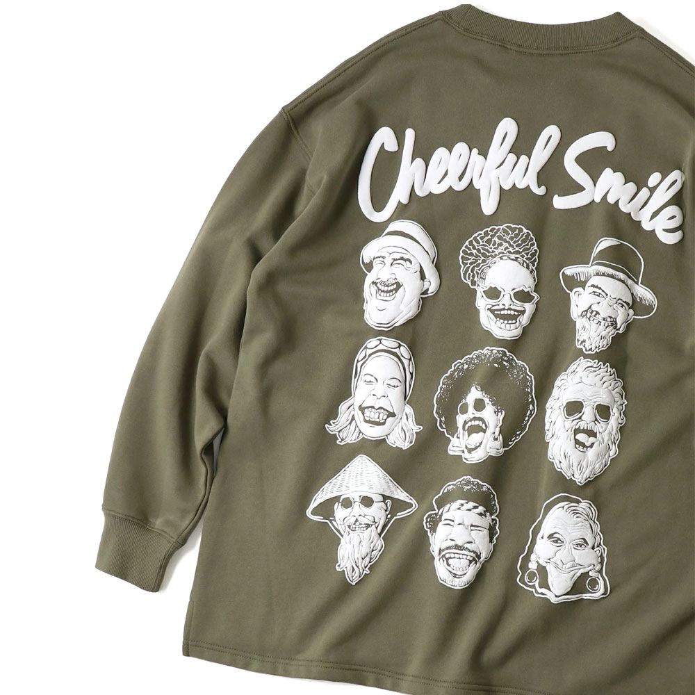 ジムマスター トップス メンズ G421704 10.3oz Cheerful SmileスウェットビッグTee トレーナー ロンT 厚手 レディース 長袖 笑顔 アパレル ウエア 服 白 からし