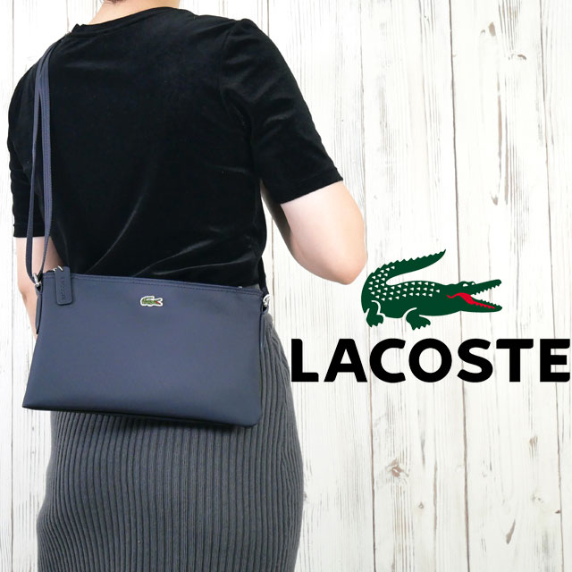 メール便送料無料 ショルダーバッグ メンズ レディース AW 秋冬 新作 秋新作 冬新作 人気 流行 定番 2025 ラコステ LACOSTE NF1887PM L.12.12 ショルダーポーチ コンセプト フラットポーチ バッグ アクセサリー ワニ ロゴ コンパクト ブランド シンプル きれいめ 紺 青 LACOSTE（ラコステ） ショルダーポーチ レディース NF1887PM L.12.12