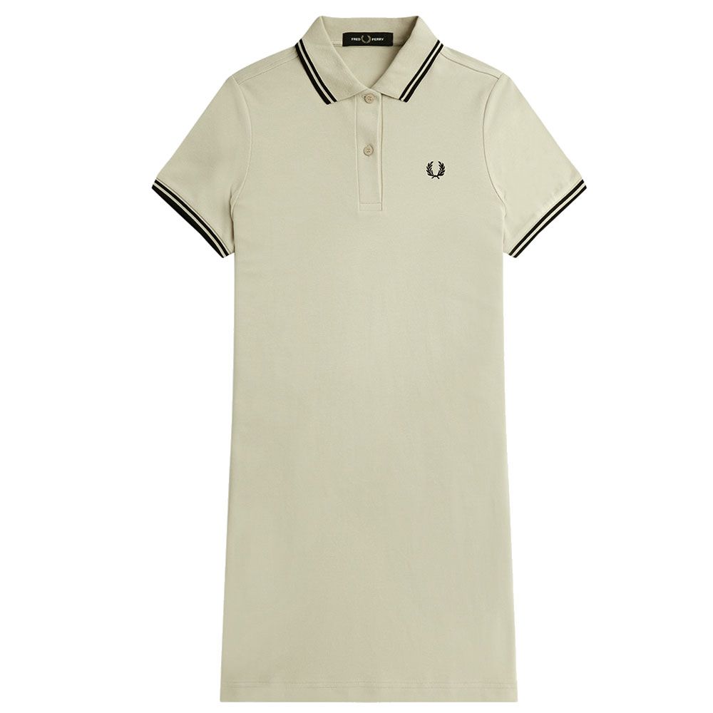 Fred Perry ポロワンピース 半袖 ベージュ 【極美品】 FRED PERRY（フレッドペリー） 爆買 ワンピース レディース D3600
