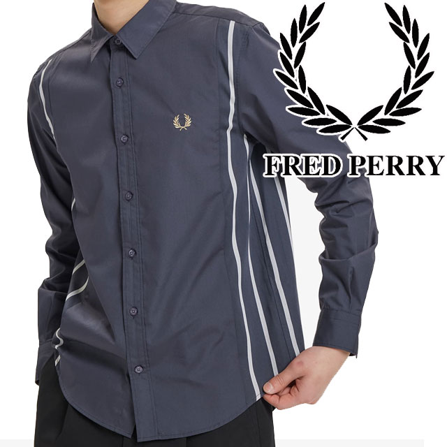 2023新品 フレッドペリー FRED PERRY シャツ メンズ F4596 パネル 長袖