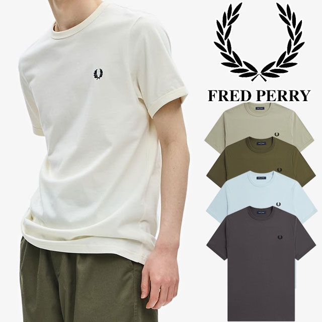 フレッドペリー Tシャツ メンズ M3519 リンガーティーシャツ 綿100％ レディース 半袖 シンプル きれいめ キレカジ 月桂樹 ローレルリース 刺繍 ワンポイント r87a-m3519-1.jpg